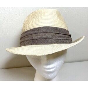 Broner Wear It! Straw Fedora Beige One Size 88-769 Dadcore Grandpa Core NWT